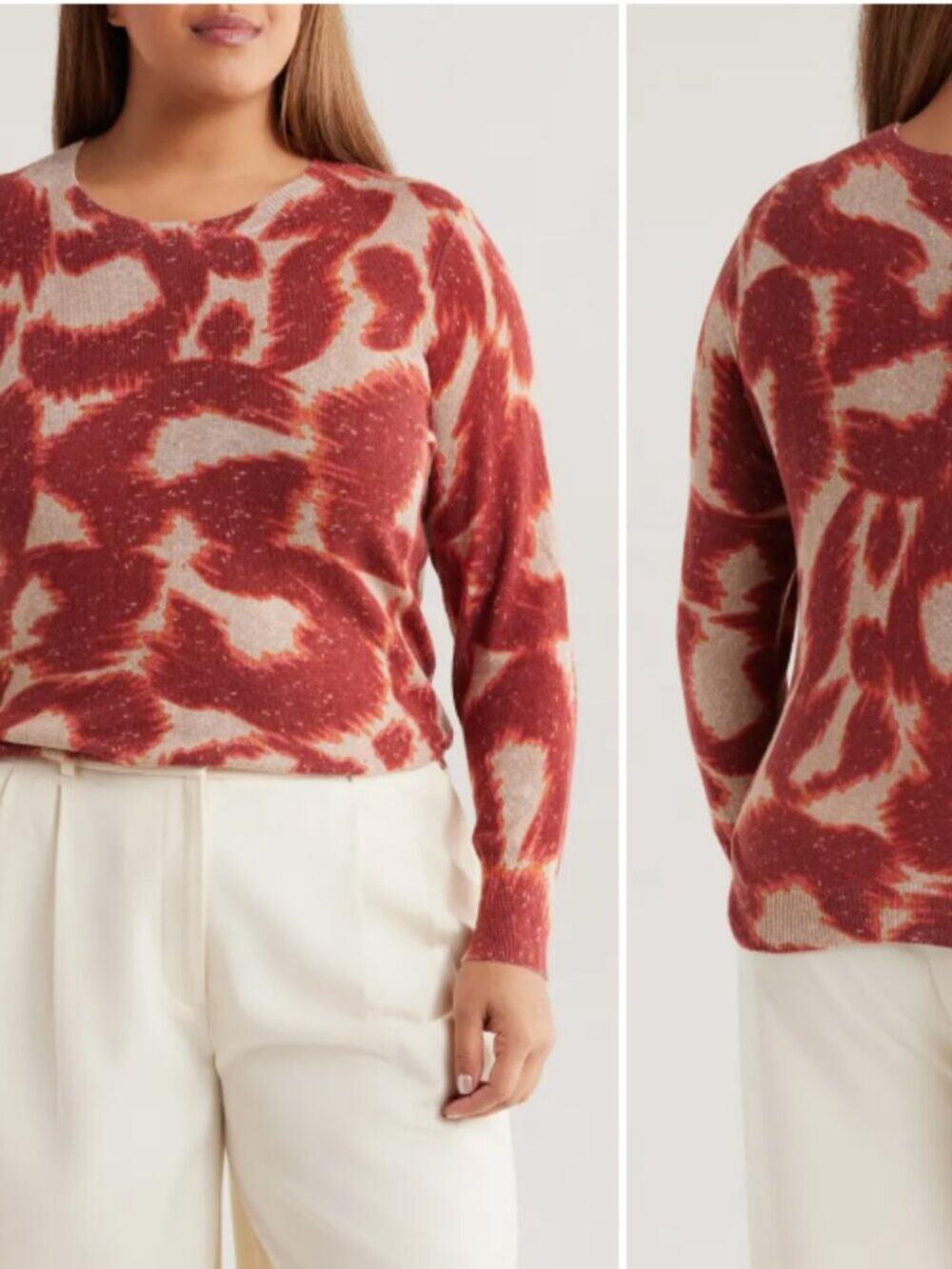 Nic+Zoe Abstract Animal Supersoft Sweater Size 2X NWT